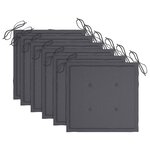 vidaXL Chaises de jardin lot de 6 et coussins anthracite Bois de teck