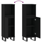 vidaXL Armoire de salle de bain noir 30x30x100 cm bois d'ingénierie