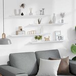 vidaXL Étagères murales 4 Pièces Blanc brillant 80x9x3 cm