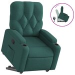 vidaXL Fauteuil inclinable vert foncé tissu