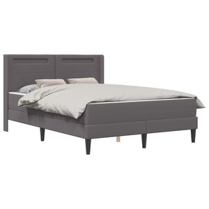 vidaXL Cadre de lit avec matelas Gris 140 x 190 cm Simili cuir