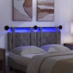 vidaXL Tête de lit suspendue Avec lumière LED Gris foncé Velours