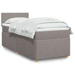 vidaXL Sommier à lattes de lit avec matelas Taupe 90x190 cm Tissu