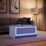 vidaXL Table basse avec lumières LED blanc bois d'ingénierie