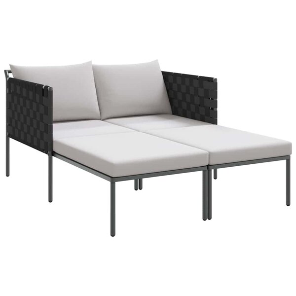 vidaXL Transat Acier enduit de poudre Anthracite