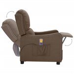 vidaXL Fauteuil de massage Taupe Tissu