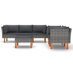 Salon de jardin meuble d'extérieur ensemble de mobilier 6 pièces avec coussins résine tressée gris 02_0016860