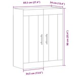 vidaXL Buffet vieux bois 69 5x34x90 cm bois d'ingénierie