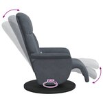 vidaXL Fauteuil inclinable de massage repose-pied gris foncé velours