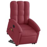 vidaXL Fauteuil inclinable de massage électrique Rouge bordeaux Tissu