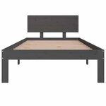 vidaXL Cadre de lit sans matelas gris bois de pin massif 90x200 cm