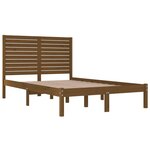 vidaXL Cadre de lit Marron miel Bois massif 140x190 cm