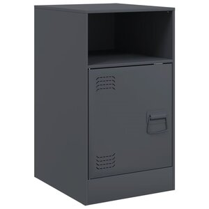 vidaXL Table de chevet anthracite 34 5x39x62 cm acier