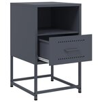 vidaXL Table de chevet anthracite 36x39x60 5 cm acier