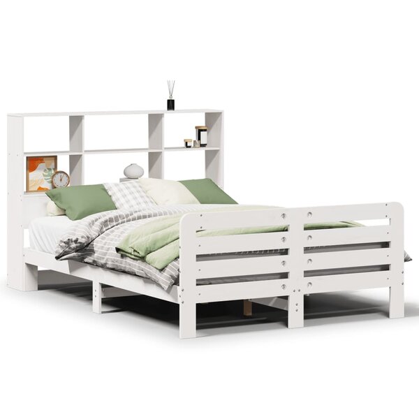 vidaXL Cadre de lit sans matelas blanc 140x200 cm bois de pin massif