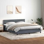 vidaXL Sommier à lattes de lit et matelas et LED gris foncé 180x210cm velours