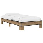 vidaXL Cadre de lit Chêne artisanal 80 x 200 cm Bois d'ingénierie