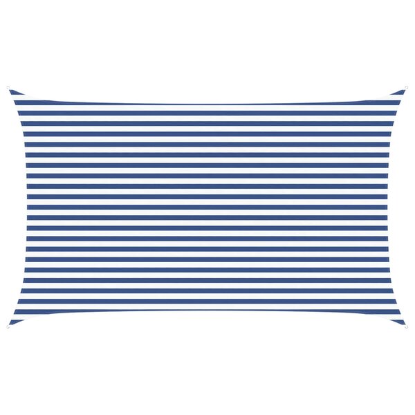 vidaXL Voile d'ombre Bleu et Blanc 3 x 5 m 100   polyester Oxford