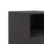 vidaXL Table de chevet noir 34 5x39x44 cm acier
