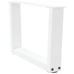 vidaXL Pieds de table basse en forme de V  2 pièces  blanc  60 x (30-31 3) cm  acier