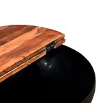 vidaXL Table basse Bois de récupération massif Noir Forme de bol