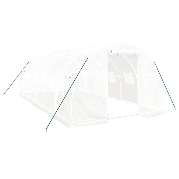 vidaXL Serre avec cadre en acier blanc 18 m² 6x3x2 m