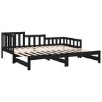 vidaXL Lit coulissant sans matelas noir bois de pin massif
