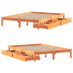 vidaXL Cadre de lit sans matelas cire marron 120x190cm bois pin massif