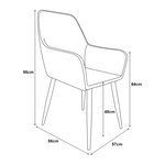 Lot de 4 chaises de salle à manger moderne design robuste 86 x 57 x 56 cm bleu turquoise 03_0009831