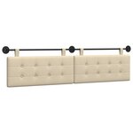 vidaXL Tête de lit suspendue Crème tissu