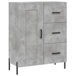 vidaXL Buffet gris béton 69 5x34x90 cm bois d'ingénierie