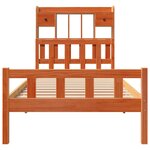 vidaXL Lit bibliothèque sans matelas cire marron 90x190 cm pin massif