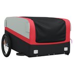 vidaXL Remorque de vélo noir et rouge 45 kg fer