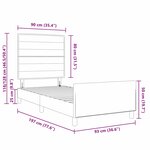 Lit vidaXL marron foncé 90x190 cm en tissu