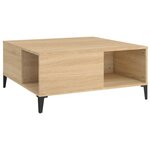 vidaXL Table basse chêne sonoma 80x80x36 5 cm bois d'ingénierie