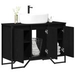 vidaXL Cabinet Sous Évier Chêne noir 91 x 35 x 60 cm Bois d'ingénierie