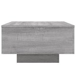 vidaXL Table basse avec lumières LED sonoma gris 55x55x31 cm
