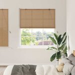 vidaXL Stores et Occultants avec des rideaux Marron Clair Bambou