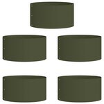 vidaXL Pots de jardin 5 Pièces Vert olive 40 x 40 x 20 cm Acier