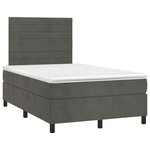 vidaXL Sommier à lattes de lit et matelas gris foncé 120x190cm velours
