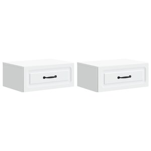 vidaXL Cabinet de chevet mural 2 Pièces Blanc 49 x 34 5 x 20 cm