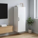 vidaXL Armoire Murale Blanc brillant 33 x 34 5 x 90 cm