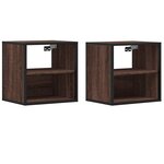 vidaXL Tables de chevet murales 2 Pièces chêne marron 40x31x39 5 cm
