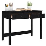 vidaXL Bureau avec tiroirs Noir 100x50x78 cm Bois massif de pin