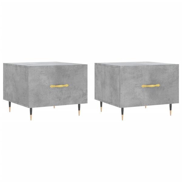 vidaXL Tables basses 2 Pièces gris béton 50x50x40 cm bois d'ingénierie