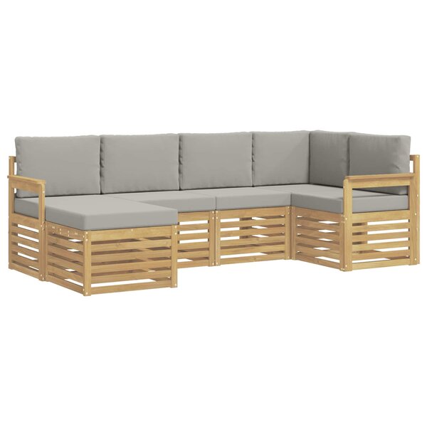 vidaXL Ensemble de canapés d'extérieur 6 pc Blanc et gris clair
