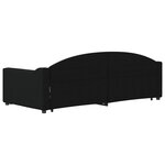 vidaXL Lit de jour avec lit gigogne noir 90x200 cm tissu
