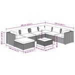 vidaXL Salon de jardin 8 Pièces avec coussins Résine tressée Gris