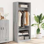 vidaXL Garde-robe sonoma gris 80x50x200 cm bois d'ingénierie