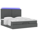 VidaXL Cadre de lit ottoman avec matelas gris foncé 180x200 cm tissu